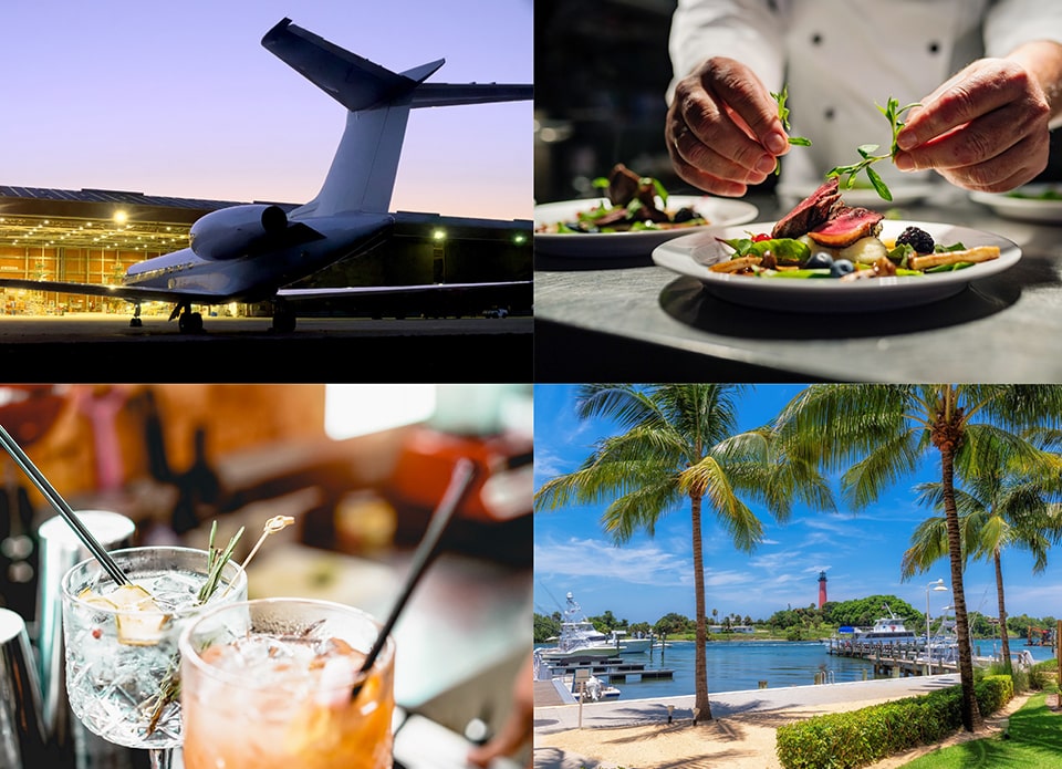 Location collage of travel dining and intracoastal